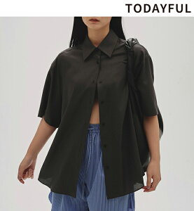 �y���������zTODAYFUL �g�D�f�C�t�� Silk100% Halfsleeve Shirts 12520413 �V���N100%�n�[�t�X���[�u�V���c 2025prefall 2025�H �V�� �L�����Z���ԕi�s��