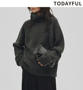 �yTODAYFUL �\�� �|�C���g5% 6/7(��)�܂Łz�y�\�񏤕i�zTODAYFUL �g�D�f�C�t�� Wool 100% Turtle Knit 12620521 12�����`1�������ח\�� �㕥�����ϗ��p�s�� 2026winter 2026�~ �V�� �L�����Z���ԕi�s��