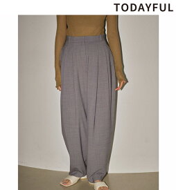 【土日も即日発送】TODAYFUL トゥデイフル /Highwaist Tuck Trousers 12310726 ハイウエストタックトラウザーズ 2024 Spring/Summer 2024春夏 新作 キャンセル返品不可 あす楽