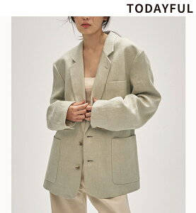 �y���������zTODAYFUL �g�D�f�C�t�� Boyfriend Linen Jacket 12510103 �{�[�C�t�����h���l���W���P�b�g 2025spring/summer 2025�t�� �V�� �L�����Z���ԕi�s��
