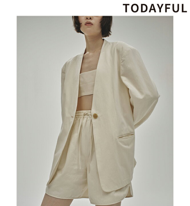 楽天市場】【即日発送】TODAYFUL トゥデイフル Collarless Cottonsatin 