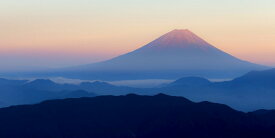 絵画風 壁紙ポスター (はがせるシール式) 桃富士 富士山 赤富士 夕焼け ふじやま パノラマ キャラクロ FJS-102S1 (1152mm×576mm) ＜日本製＞ ウォールステッカー お風呂ポスター