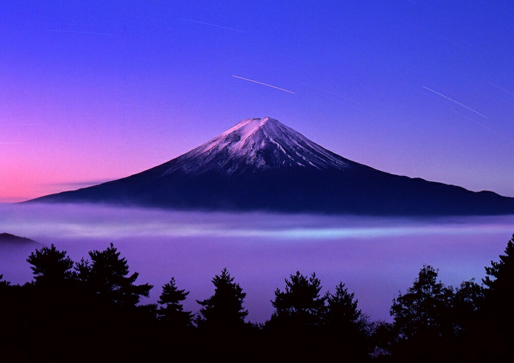 楽天市場】絵画風 壁紙ポスター (はがせるシール式) 紫富士 富士山と