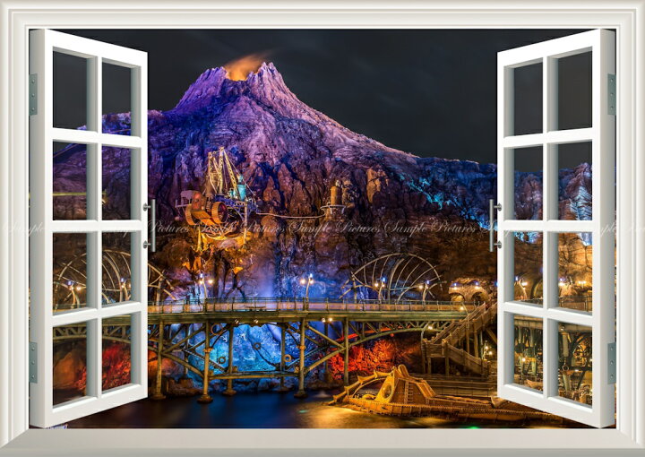 楽天市場 絵画風 壁紙ポスター はがせるシール式 窓の景色 ディズニーシーの夜景 ディズニーリゾート 窓仕様 トリックアート キャラクロ Dns 002ma2 版 594mm 4mm 日本製 ウォールステッカー お風呂ポスター レアルインターショップ