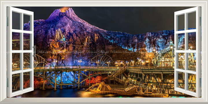 楽天市場 絵画風 壁紙ポスター はがせるシール式 窓の景色 ディズニーシー ディズニーリゾート パノラマ 窓仕様 トリックアート キャラクロ Dns 002ms1 1152mm 576mm 建築用壁紙 耐候性塗料 インテリア レアルインターショップ