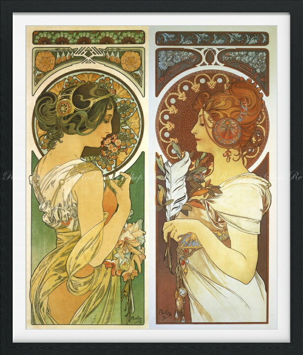 楽天市場 絵画風 壁紙ポスター はがせるシール式 アルフォンス ミュシャ 桜草 羽根 19年 リトグラフ アールヌーヴォー 額縁印刷 トリックアート キャラクロ K Mch 0sgf1 585mm 685mm 日本製 ウォールステッカー お風呂ポスター レアルインター