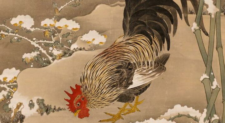 楽天市場 絵画風 壁紙ポスター はがせるシール式 伊藤若冲 動植綵絵 雪中雄鶏図 じゃくちゅう 生誕300年 キャラクロ K Itj 008s2 603mm 330mm 建築用壁紙 耐候性塗料 インテリア レアルインターショップ