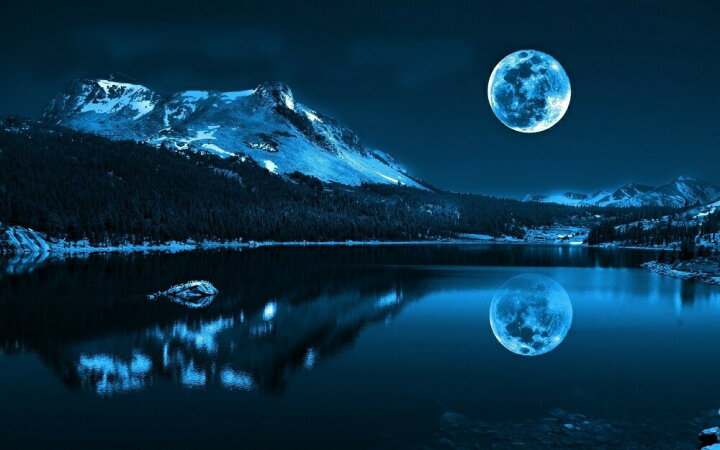 絵画風 壁紙ポスター はがせるシール式 月 スーパームーン Super Luna 満月の夜 天体 神秘 癒し キャラクロ Mon 008 人気の定番