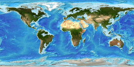 絵画風 壁紙ポスター (はがせるシール式) 世界地図 インテリア アート 地球 マップ キャラクロ WMP-011S1 (1152mm×576mm) ＜日本製＞ ウォールステッカー お風呂ポスター