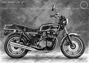 �ё��敗 �ǎ��|�X�^�[ (�͂�����V�[����) �J���T�L KZ1000 Mk.2 -THE SPIRIT OF Z-�y���ʉ�d�l�z �L�����N�� BP024-A-A2 (A2�� 594mm×420mm) �����{���� �E�H�[���X�e�b�J�[ �����C�|�X�^�[