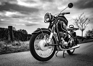 �G�敗 �ǎ��|�X�^�[ (�͂�����V�[����) BMW R26 250cc 1955�N ���B���e�[�W �o�C�N �L�����N�� BBMR-001A1 (A1�� 830mm×585mm) �����{���� �E�H�[���X�e�b�J�[ �����C�|�X�^�[