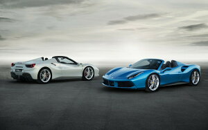 �G�敗 �ǎ��|�X�^�[ (�͂�����V�[����) �t�F���[�� 488 GTB �X�p�C�_�[ �u���[���z���C�g 2015�N �X�[�p�[�J�[ �L�����N�� F488-015W2 (���C�h�� 603mm×376mm) �����{���� �E�H�[���X�e�b�J�[ �����C