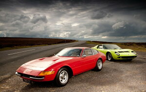 �G�敗 �ǎ��|�X�^�[ (�͂�����V�[����) �t�F���[�� 365GTB4 �f�C�g�i & �����{���M�[�j �~�E�� 1968�N �L�����N�� FDTN-002W2 (���C�h�� 603mm×376mm) �����{���� �E�H�[���X�e�b�J�[ �����C�|�X�^�[