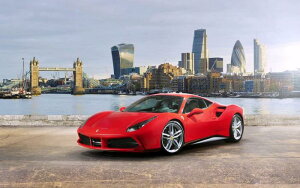 �G�敗 �ǎ��|�X�^�[ (�͂�����V�[����) �t�F���[�� 488GTB �� �^���[�u���b�W �����h�� �L�����N�� F488-001W1 (���C�h�� 921mm×576mm) �����{���� �E�H�[���X�e�b�J�[ �����C�|�X�^�[