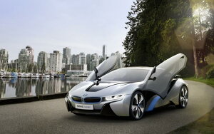 �G�敗 �ǎ��|�X�^�[ (�͂�����V�[����) BMW i8 Concept 2011�N �v���O�C���n�C�u���b�h�E�X�[�p�[�J�[ �L�����N�� BMI8-003W2 (���C�h�� 603mm×376mm) �����{���� �E�H�[���X�e�b�J�[ �����C�|�X�^�[