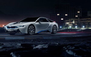 �G�敗 �ǎ��|�X�^�[ (�͂�����V�[����) BMW i8 I12 2015�N �V���o�[ �v���O�C���n�C�u���b�h�E�X�[�p�[�J�[ �L�����N�� BMI8-007W2 (���C�h�� 603mm×376mm) �����{���� �E�H�[���X�e�b�J�[ �����C�|