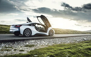 G敗 ǎ|X^[ (͂V[) BMW i8 I12 2014N zCg vOCnCubhEX[p[J[ LN BMI8-011W2 (Ch 603mm×376mm) { EH[XebJ[ C|