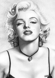 絵画風 壁紙ポスター (はがせるシール式) マリリン モンロー Marilyn Monroe キャラクロ MAM-001A2 (A2版 420mm×594mm) ＜日本製＞ ウォールステッカー お風呂ポスター