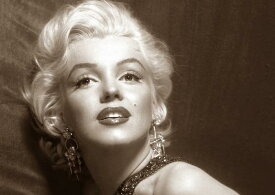 絵画風 壁紙ポスター (はがせるシール式) マリリン モンロー Marilyn Monroe セピア キャラクロ MAM-009A2 (A2版 594mm×420mm) ＜日本製＞ ウォールステッカー お風呂ポスター