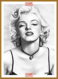 絵画風 壁紙ポスター (はがせるシール式) マリリン モンロー Marilyn Monroe 【額縁印刷／トリックアート】 キャラクロ MAM-001SGE1 (585mm×805mm) ＜日本製＞ ウォールステッカー お風呂ポスター