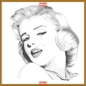 絵画風 壁紙ポスター (はがせるシール式) マリリン モンロー Marilyn Monroe 【額縁印刷／トリックアート】 キャラクロ MAM-002SGE1 (594mm×594mm) ＜日本製＞ ウォールステッカー お風呂ポスター