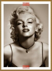 絵画風 壁紙ポスター (はがせるシール式) マリリン モンロー Marilyn Monroe セピア 【額縁印刷／トリックアート】 キャラクロ MAM-013SGE1 (585mm×805mm) ＜日本製＞ ウォールステッカー お風呂ポスター
