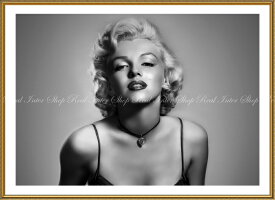 絵画風 壁紙ポスター (はがせるシール式) マリリン モンロー Marilyn Monroe モノクロ 【額縁印刷／トリックアート】 キャラクロ MAM-005SGE1 (805mm×585mm) ＜日本製＞ ウォールステッカー お風呂ポスター