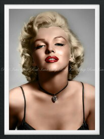絵画風 壁紙ポスター (はがせるシール式) マリリン モンロー Marilyn Monroe 【額縁印刷／トリックアート】 キャラクロ MAM-011SGF2 (442mm×594mm) ＜日本製＞ ウォールステッカー お風呂ポスター