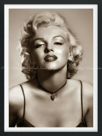 絵画風 壁紙ポスター (はがせるシール式) マリリン モンロー Marilyn Monroe セピア 【額縁印刷／トリックアート】 キャラクロ MAM-013SGF1 (585mm×784mm) ＜日本製＞ ウォールステッカー お風呂ポスター