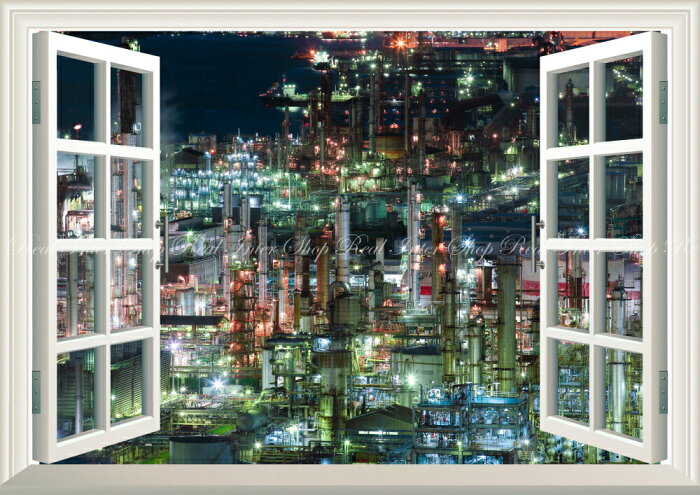 楽天市場 絵画風 壁紙ポスター はがせるシール式 窓の景色 地球の撮り方 夜の宝石箱 工場萌えする四日市コンビナートの工場夜景 日本の絶景 窓仕様 トリックアート キャラクロ C Zjp 025ma2 版 594mm 4mm 建築用壁紙 耐候性塗料 インテリア