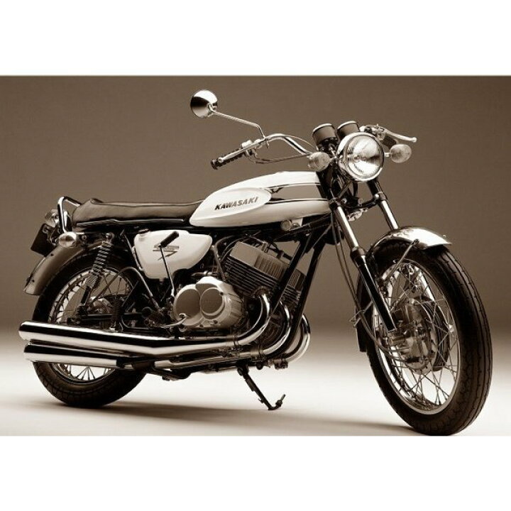 楽天市場 絵画風 壁紙ポスター はがせるシール式 カワサキ 500ss 初期型h1 マッハ3 1969年 伝説のバイク セピア キャラクロ K5ss 003a2 版 594mm 4mm レアルインターショップ