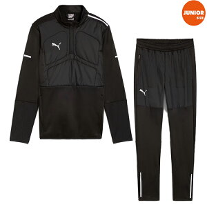 【PUMA プーマ】ジュニア 24AW JR INDIVIDUAL WINTERIZED 1/4ジップトップ & パンツ 659847-01/659827-01 サッカー 上下セット レアルスポーツ