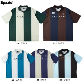 Spazio スパッツィオ スキッパーオーバーポロ 25SS TP-0646 プラクティス ポロシャツ オーバーサイズ サッカーウエア ストライプ 特価