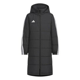 adidas アディダス ジュニア MH ボア ロングコート ブラック/ホワイト vs459 ka1343 ベンチコート 中綿 サッカー ウェア 防寒 保温 黒 子供用