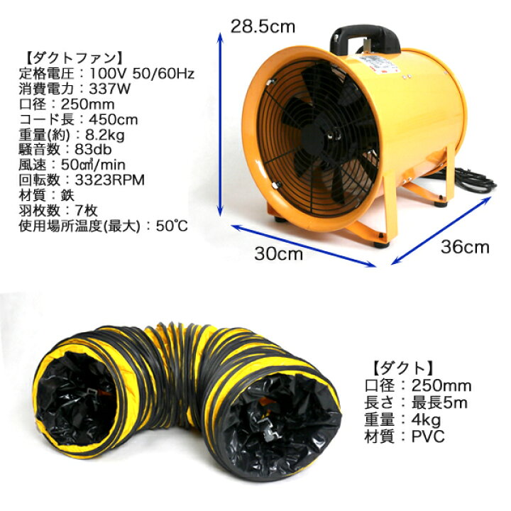楽天市場】ファン送風機+ダクトホース 250mm 5m付 【送料無料】 ###送風機SHT-250◇### : リアルシステム1号店 楽天市場】ファン送風機+ダクトホース 250mm 5m付 【送料無料】 ###送風機SHT-250◇### : リアルシステム1号店