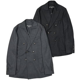 CIRCOLO 1901（チルコロ1901）ヴァージンウールカシミヤ ストレッチ ジャージー メタルボタン ダブルジャケット