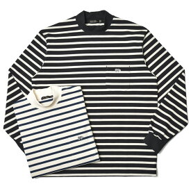 SCYE BASICS サイベーシックスコットン 16ゲージ 度詰め天竺 ボーダー モックネック カットソー