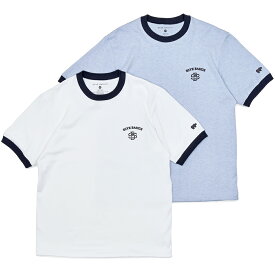 SCYE BASICS サイベーシックスコットン 天竺 カレッジプリント パイピング リンガーTシャツ