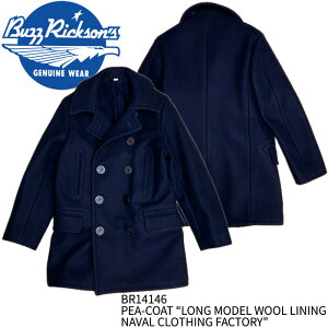 yBuzz Rickson's oYN\YzWPbg / BR14146 / PEA-COAT gLONG MODEL WOOL LINING NAVAL CLOTHING FACTORYh