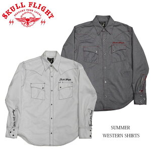 �ySKULL FLIGHT/�X�J���t���C�g�z�����V���c/SUMMER WESTERN SHIRTS�FSFS21-002��REAL DEALSKULL FLIGHT/�X�J���t���C�g/CALIFORNIA LINE/�J���t�H���j�A���C��/�n�[���[/�o�C�J�[/�A���J�W