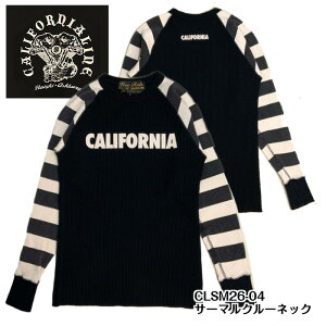 �yCALIFORNIA LINE/�J���t�H���j�A���C���z�T�[�}���N���[�l�b�N/BORDER SLEEVE THERMAL/CLSM26-04��REAL DEALSKULL FLIGHT/�X�J���t���C�g/�A���J�W,���[�^�[�T�C�N��,�n�[���[,�o�C�J�[,�T�[�}��,�{�[�_�[,�p