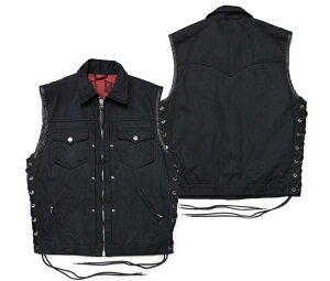 �ySKULL FLIGHT �X�J���t���C�g�z�x�X�g/HARD PIQUE CLUB ZIP VEST FULL COLLAR SFV19-001BK ��REALDEALCALIFORNIA LINE/�J���t�H���j�A���C��/�n�[���[/�o�C�J�[/�o�C�N/�A���J�W/�z�b�g���b�h/�n�[�h�R�A/���C�f�B��