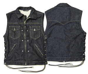 �ySKULL FLIGHT �X�J���t���C�g�z�x�X�g/DENIM CLUB ZIP VEST FULL COLLAR SFV19-001DE ��REAL DEALSKULL FLIGHT/�X�J���t���C�g/CALIFORNIA LINE/�J���t�H���j�A���C��/�n�[���[/�o�C�J�[/�X�J���t���C�g �x�X�g