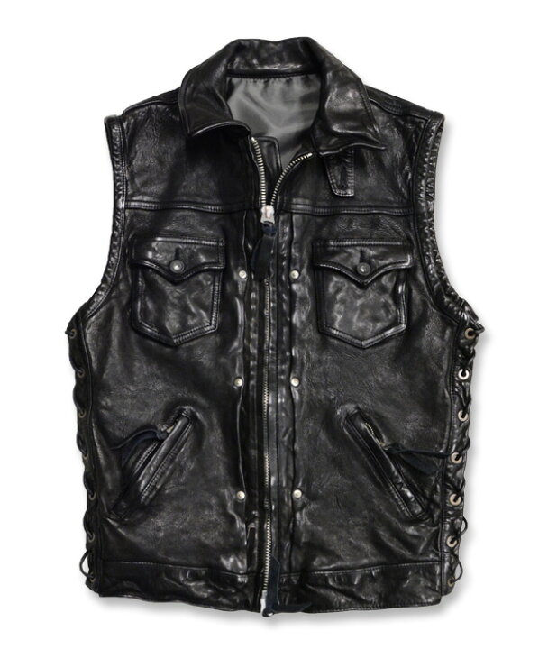 楽天市場】【SKULL FLIGHT/スカルフライト】ベスト/LEATHER CLUB VEST 