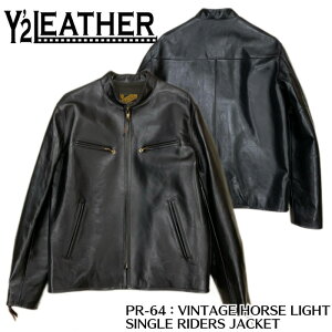 �yY'2 LEATHER/���C�c�[���U�[�z���U�[�W���P�b�g/PR-64�FVINTAGE HORSE LIGHT SINGLE RIDERS JACKET/�W���P�b�g/���U�[�W���P�b�g/�����Y�W���P�b�g/���C�_�[�X�W���P�b�g/�V���O�����C�_�[�X/�u���b�N