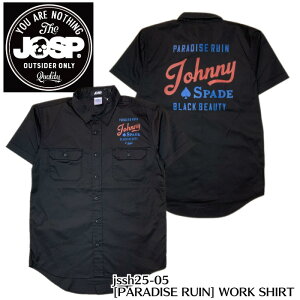 �yJOHNNY SPADE/�W���j�[�X�y�[�h�z�����V���c/ jssh25-05 [PARADISE RUIN] WORK SHIRT