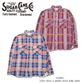 【SUGAR CANE/シュガーケーン】長袖シャツ/FICTION ROMANCE FANCY TWILL & DOUBLE WEAVE WORK SHIRT：SC28964/シャツ/長袖シャツ/メンズシャツ/チェックシャツ