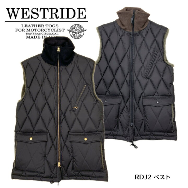 美品】westride【 キルティング レーシング ダウンベスト】M ウエスト  