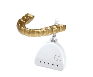 【金歯とケース(ホワイト)】ちいさなマウスピースチャーム