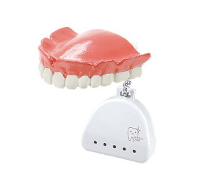 【入れ歯とケース(ホワイト)】ちいさなマウスピースチャーム